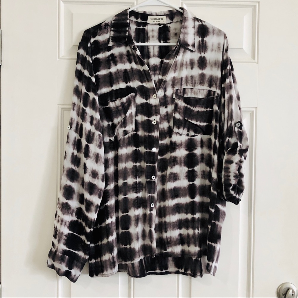 Four Dreamers Tie Dyed Blouse Size Large GUC